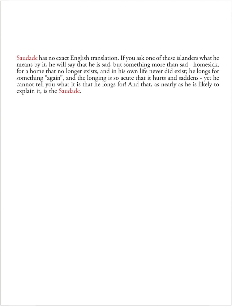 MISCHA RICHTER Saudade. A story of Provincetown, Massachusetts. Edited and designed by Stephen Male 2011