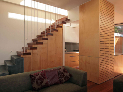 Stair & kitchen | Design team: Gerald Lock, Nicholas Murray - with NMA. Image ©One Construction P/L