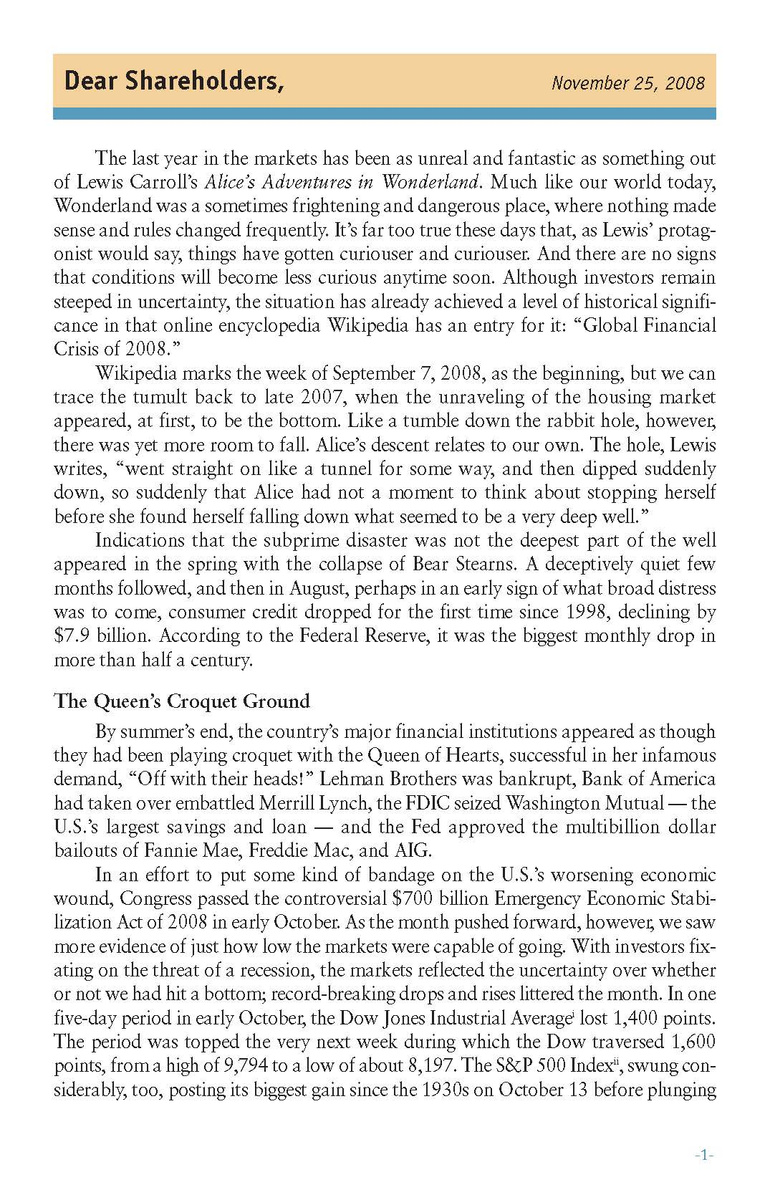 Annual Shareholder Letter