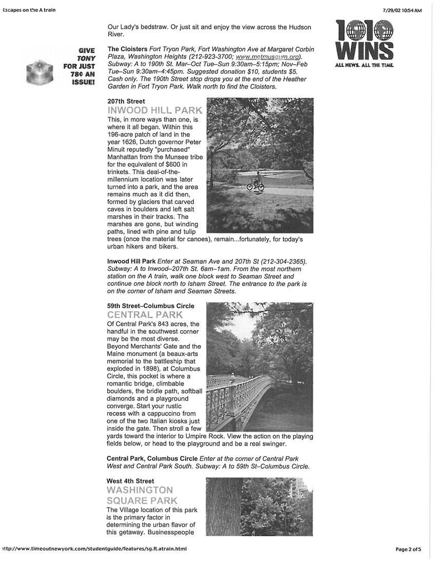 Time Out New York: Escapes on the A Train