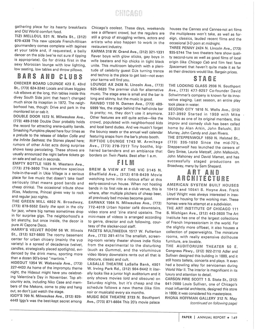 Paper Magazine: Chicago Travel Feature