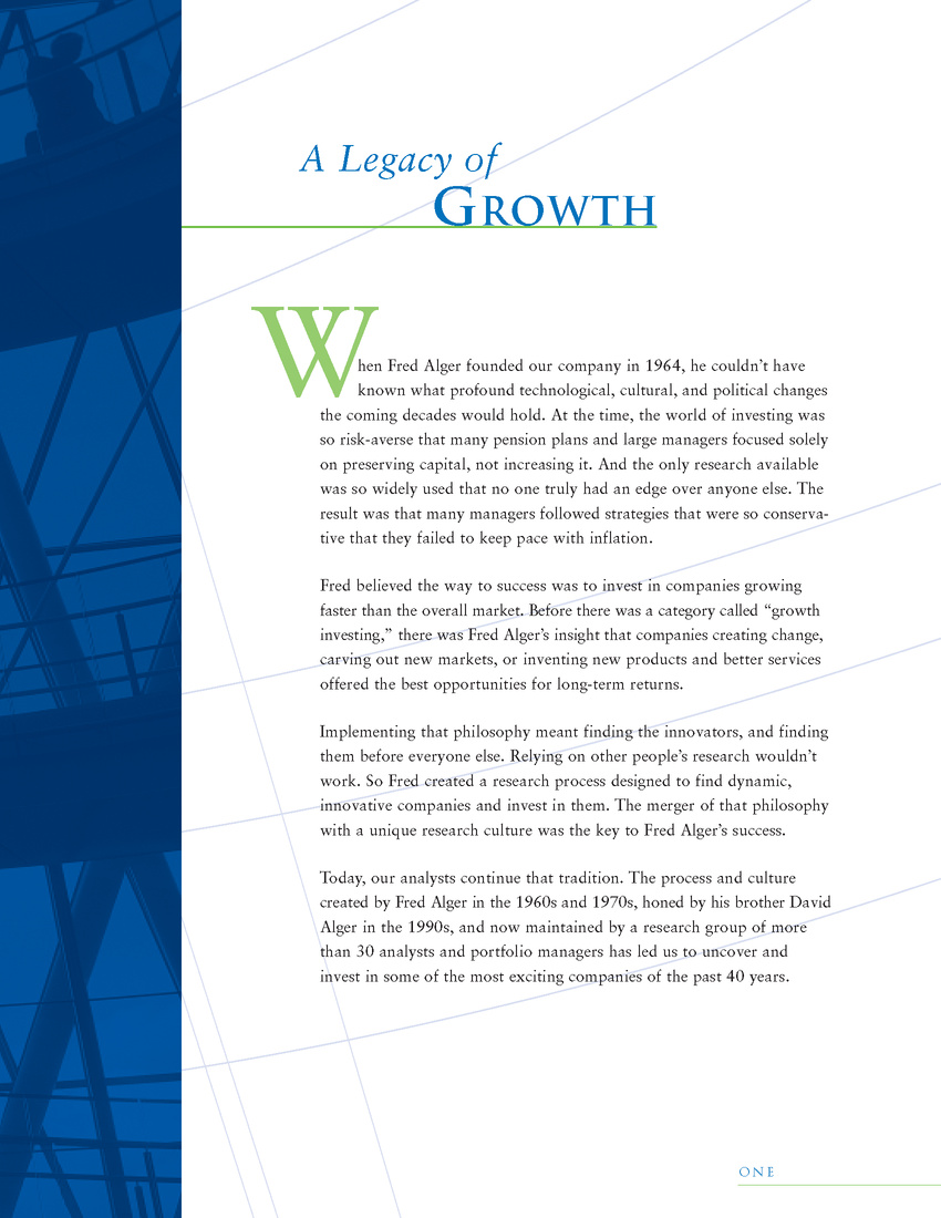 Alger Capabilities Brochure