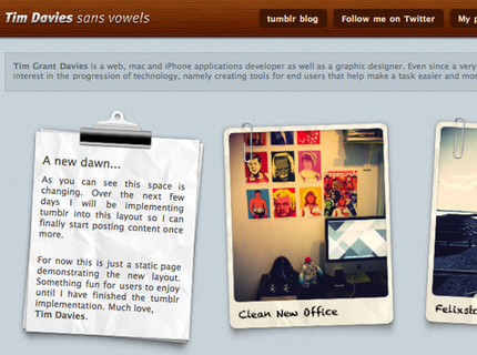 Personal site constructed with new CSS3 transitions and transformations. All images and content was created by myself. All desig