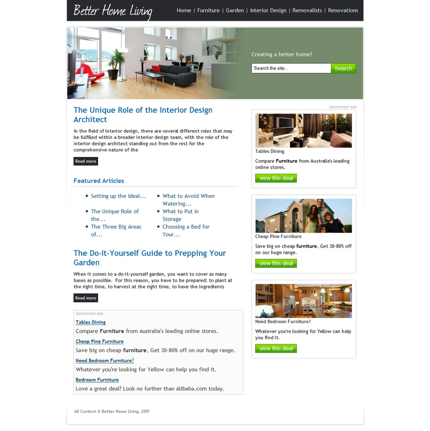 Better Home Living website