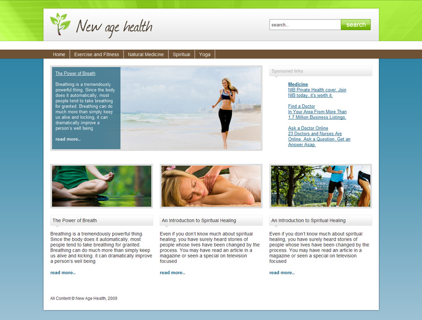 New Age Health website