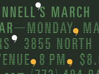 Detail of postcard promoting composer Kevin O'Donnell's March Spectacular.