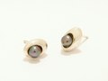 Half Egg studs made with sterling silver and fresh water pearls