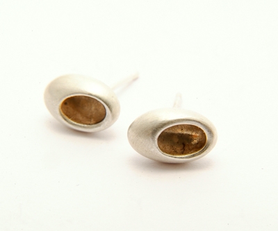 Half Egg studs made with sterling silver