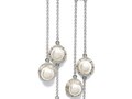 Long Sterling Silver Earrings with sterling silver and fresh water pearls