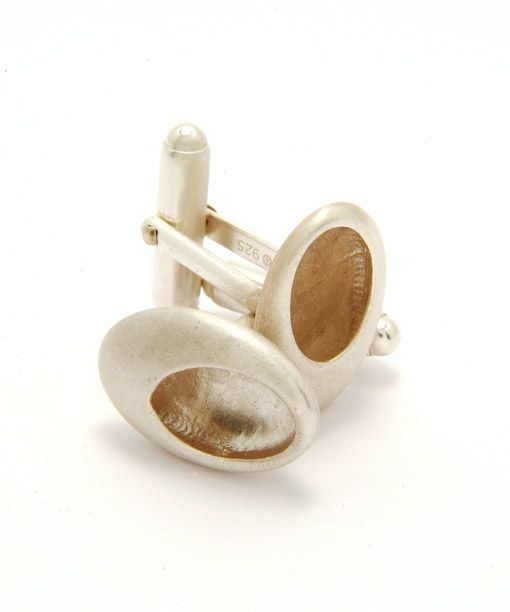 Half Egg Cufflinks made with sterling silver)