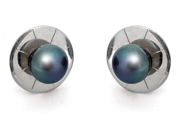 Half Egg Purple Studs made with sterling silver