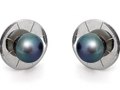 Half Egg Purple Studs made with sterling silver