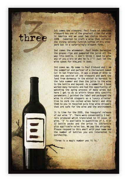 Three Wine Release Letter