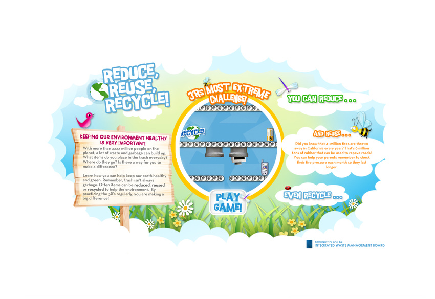 screen for California Integrated Waste Management Board - interactive game for kids