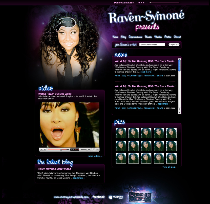Raven Symone wordpress site