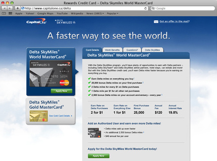 Delta Skymiles Credit Card Minisite