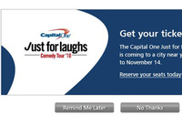 Online Banking Login Intercept Banner for Just for Laughs Sponsorship Event