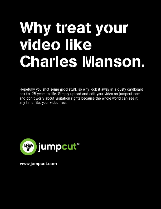 Jumpcut Print Ad - Charles Manson