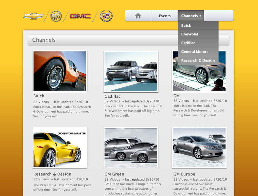 GM Video Portal - Browse Channels