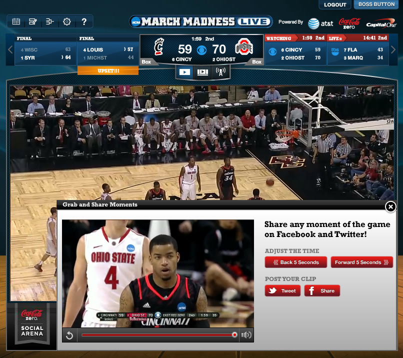 Share Moments of the March Madness Live Experience