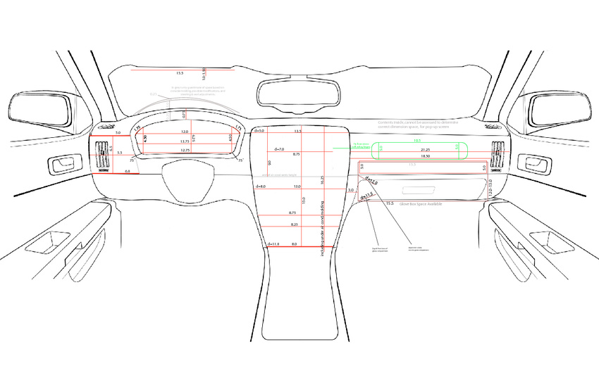 Fabrication Design Diagram: Car Distance Measurements