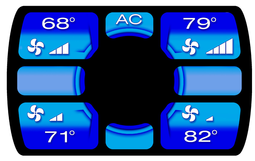 HVAC or Air Conditioning Controls Screen