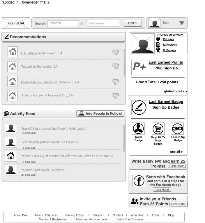 My Profile Page 2 - Portal per social media check-in