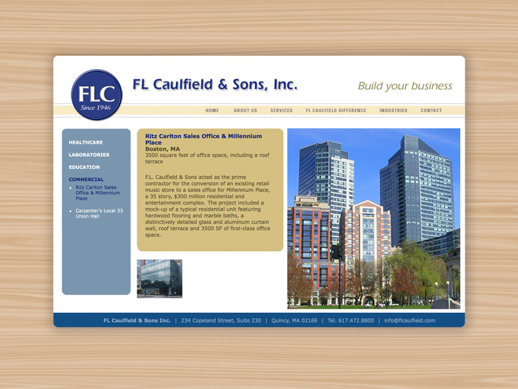 Website for commercial developer