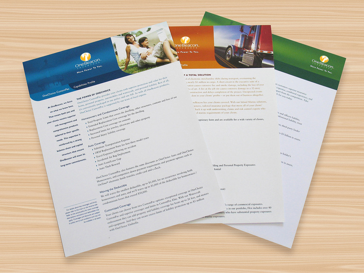 Product Sales Sheets / OneBeacon Insurance