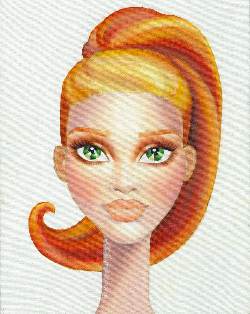 Published in the book "Love, Lashes and Lipstick" by Mally Roncal. Oil on canvas board