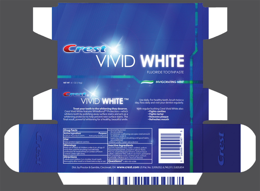 Crest Vivid White toothpaste box (2007)