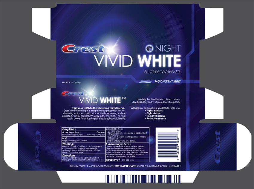 Crest Vivid White toothpaste box (2007)
