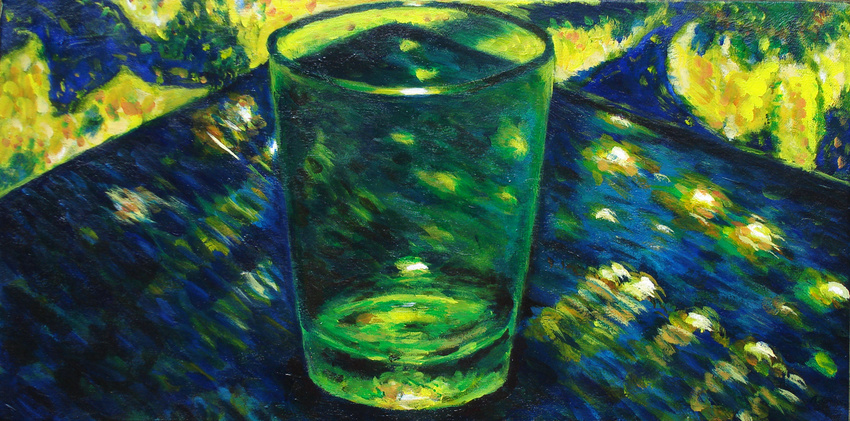 Green Shotglass on a Van Gogh Mousepad (2005)