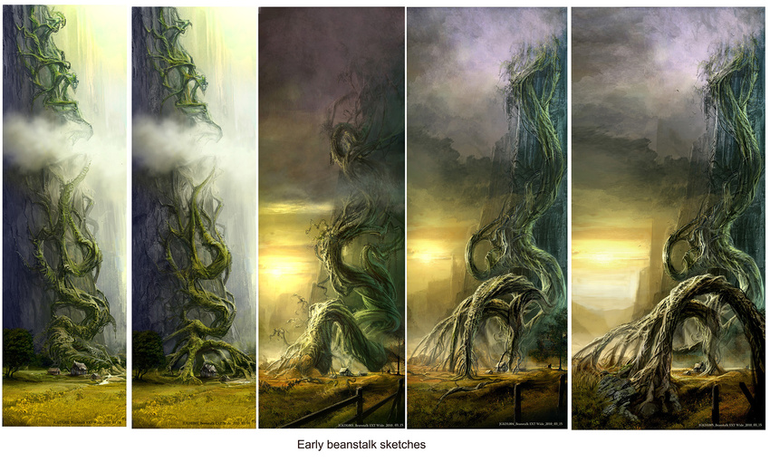 Very first sketches for the Beanstalk© 2013 Warner Bros. Entertainment Inc. and Legendary Pictures