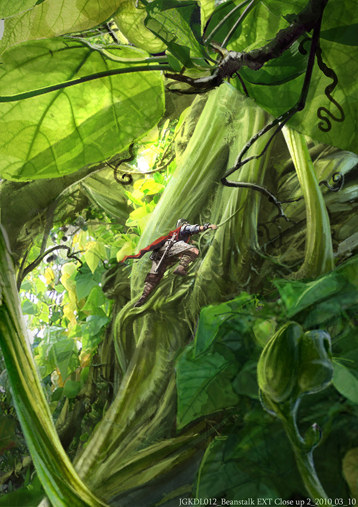 Early colour sketch climbing the beanstalk© 2013 Warner Bros. Entertainment Inc. and Legendary Pictures