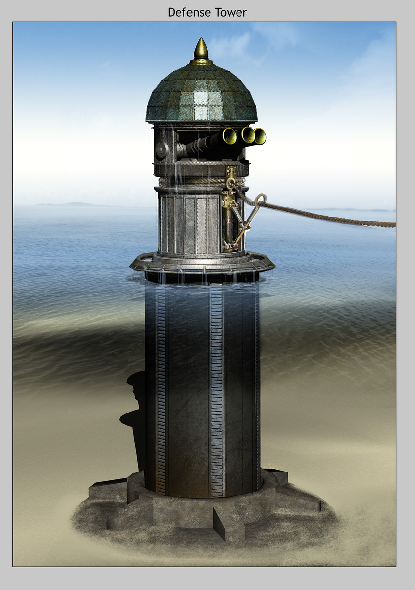 Sea defence tower. .Copyright Twentieth Century Fox Film Corporation