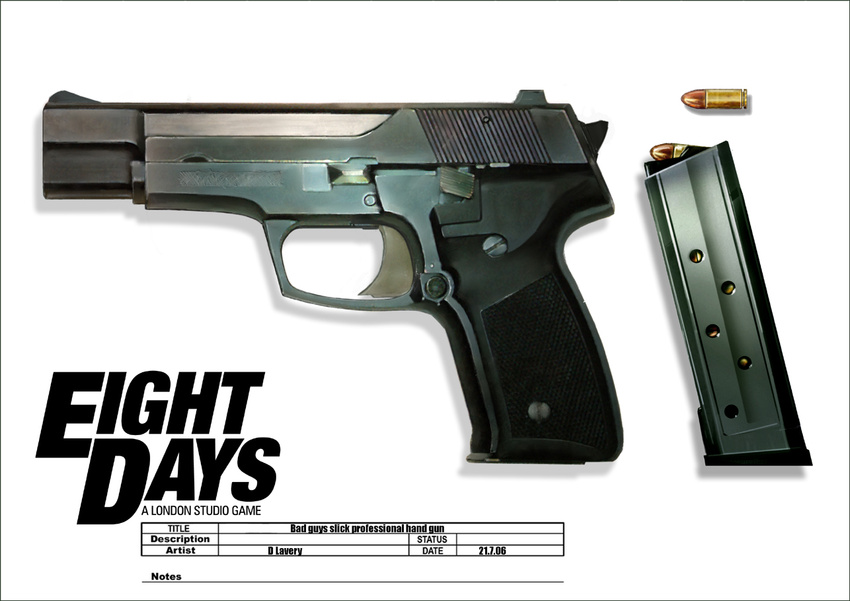 Bad guys Pro hand gun. Notice little details like the serial number files off.