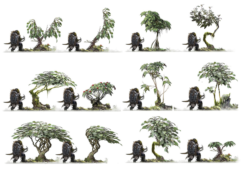 Various Black Morass plant shapes.