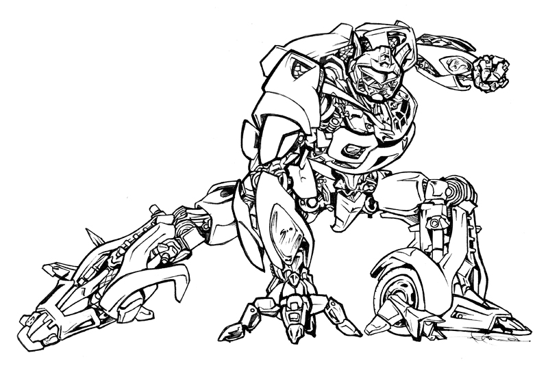 Transformers Autobot Jazz - Pen/Ink over Pencils - 2007