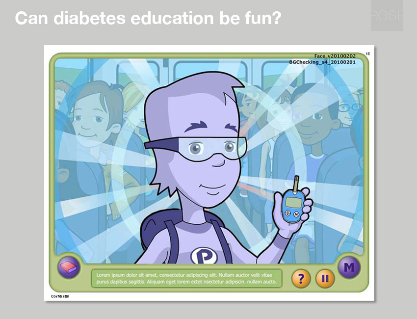 Sample screen from the current demo, showing the main character Piper transition to a life setting. With dbaza.