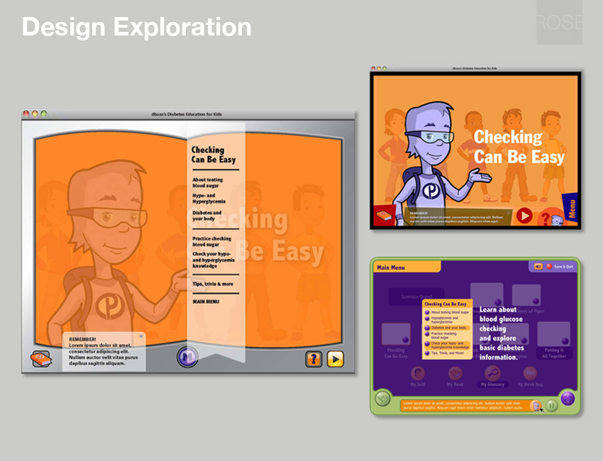 Explorations of the program’s look and feel, conveying a range of design characteristics and themes. With dbaza.