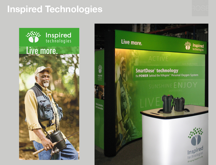 Tradeshow 10x10 foot inline exhibit. With ThoughtForm. Model photography by Richard Kelly.