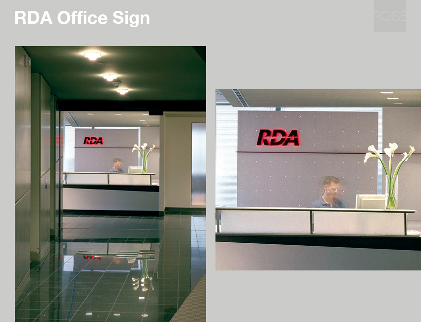 Business identification at reception desk. Baltimore, MD. With RTKL. Photo by David Whitcomb.