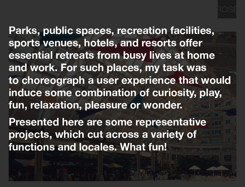 Parks, public spaces, recreation facilities, sports venues, hotels, resorts, and restaurants offer essential retreats.