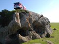 Marin County Firefighters repel off Elephant Rock during a training exercise for emergency cliff rescues, near Point Reyes St.