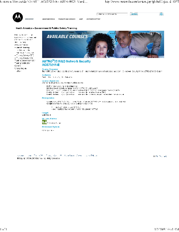 Course, Motorola: Wrote descriptions of new Motorola courses: PDF http://tinyurl.com/kkqab5o