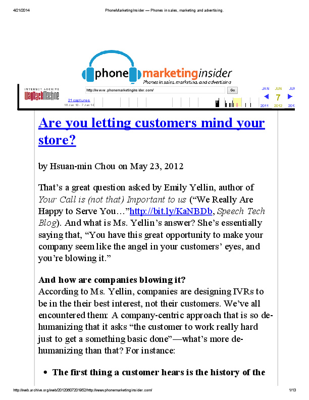 Blog, ifbyphone: Created series of posts for "independent" blog, "Phone Marketing Insider," to subtly promote ifbyphone. http://jumpbean.com/portfolio/blog-ibp-mind-store....