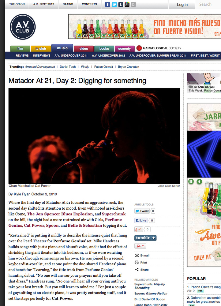 A.V. Club - Matador At 21, Day 2