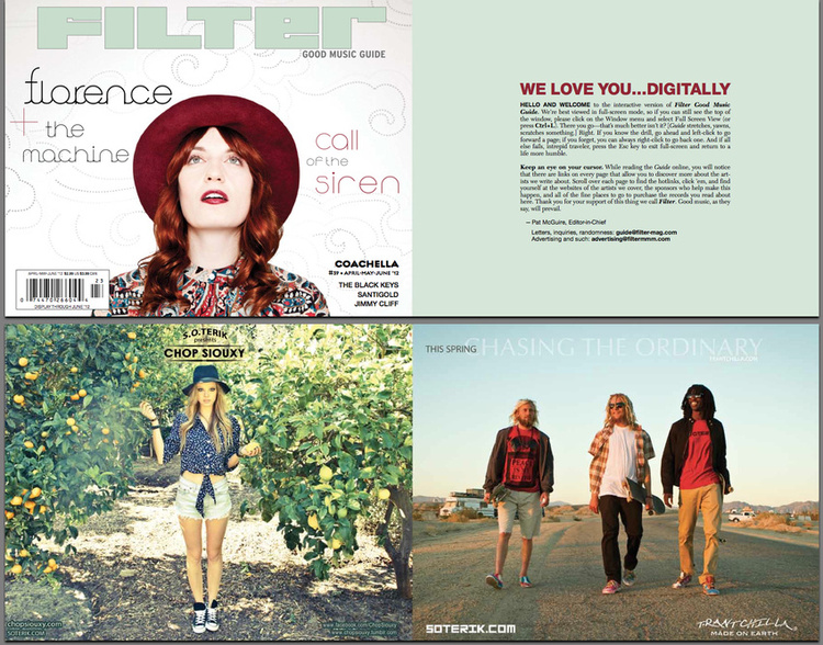 Filter Good Music Guide - April May June 2012 Issue - TRantChilLa Campaign