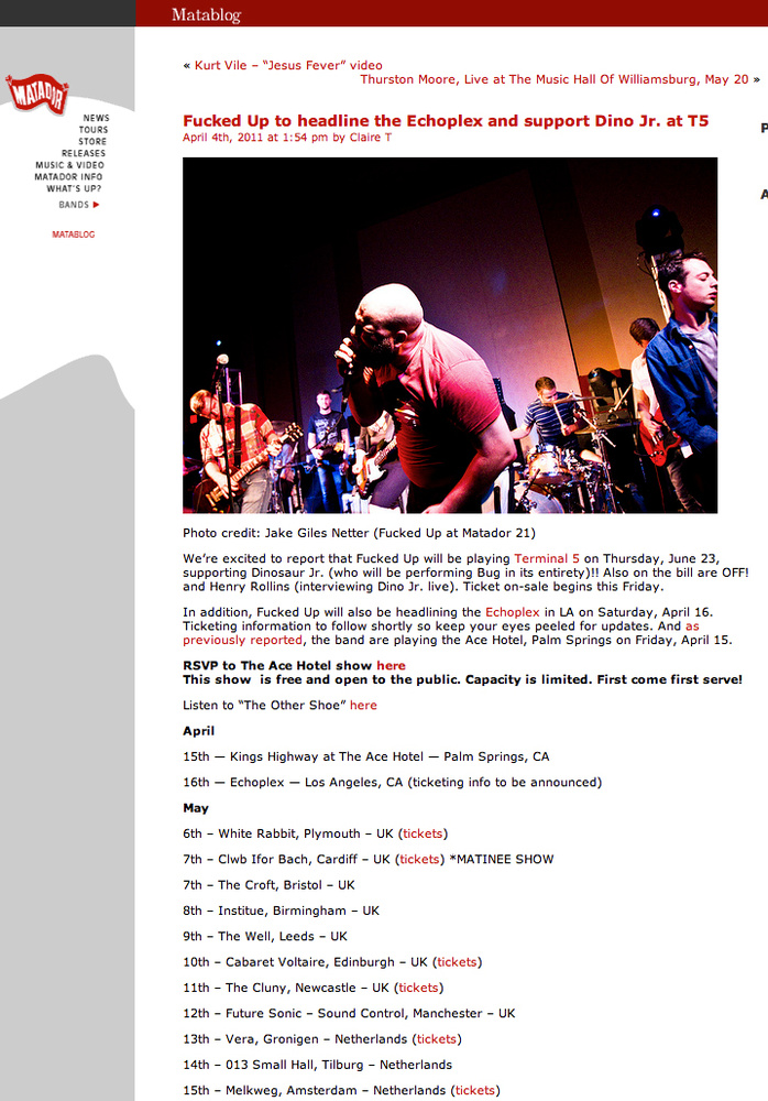 Matador Records Matablog - Fucked Up